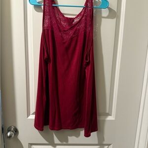 Torrid Burgundy Lace Detail Top
